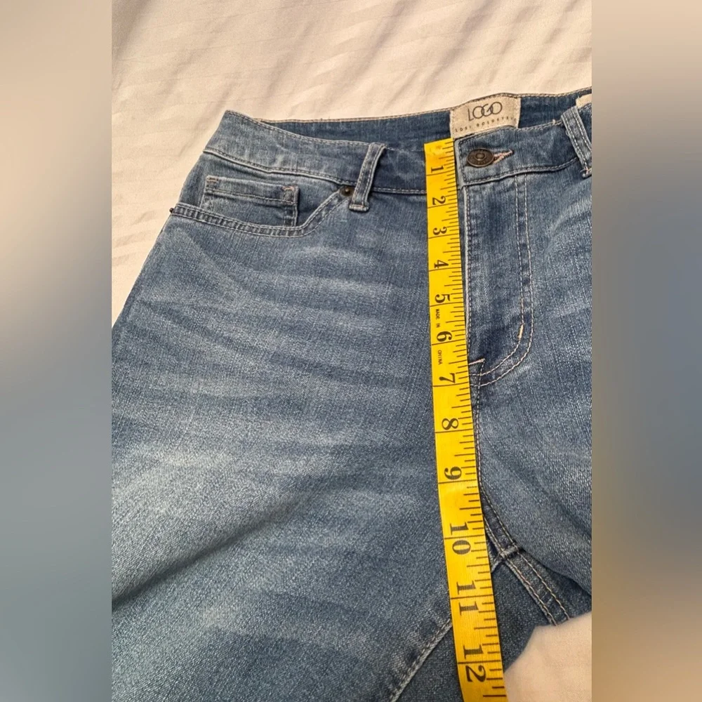 Logo by Lori Goldstein Jeans Size 6P Petite Wide Leg Cropped Raw Hem - Picture 8 of 15